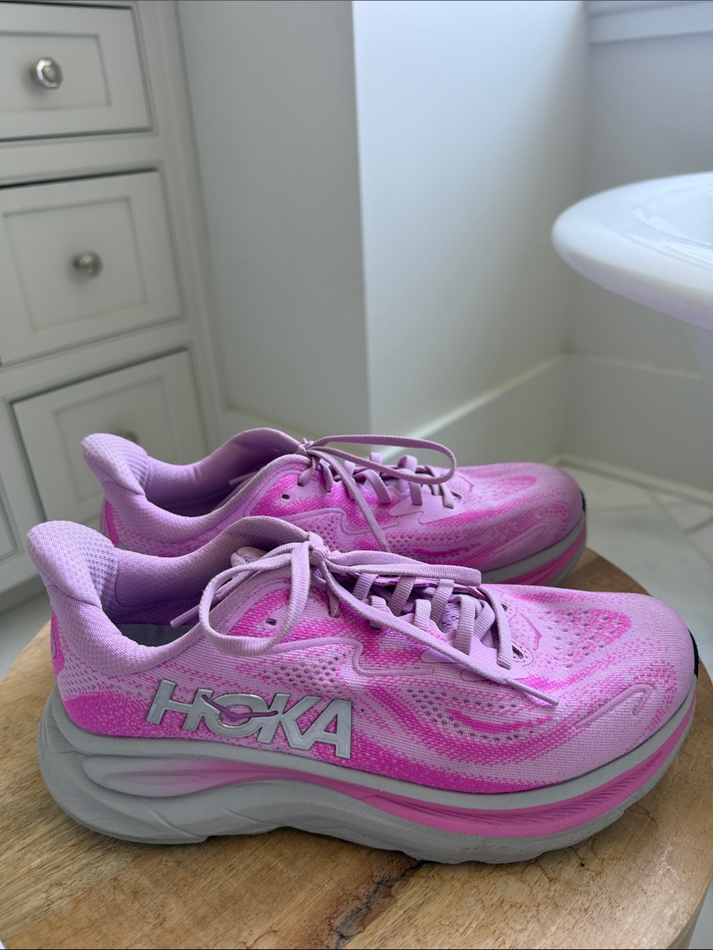 Hoka Light Pink Women's Running Sneakers - Breathable Cushioning - Picture 4 of 6